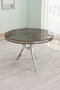 Hanah Home Mesa de Comedor Antracita y Cromo